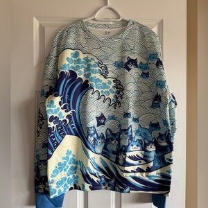 Cat blue wave shirt. NEW unworn.